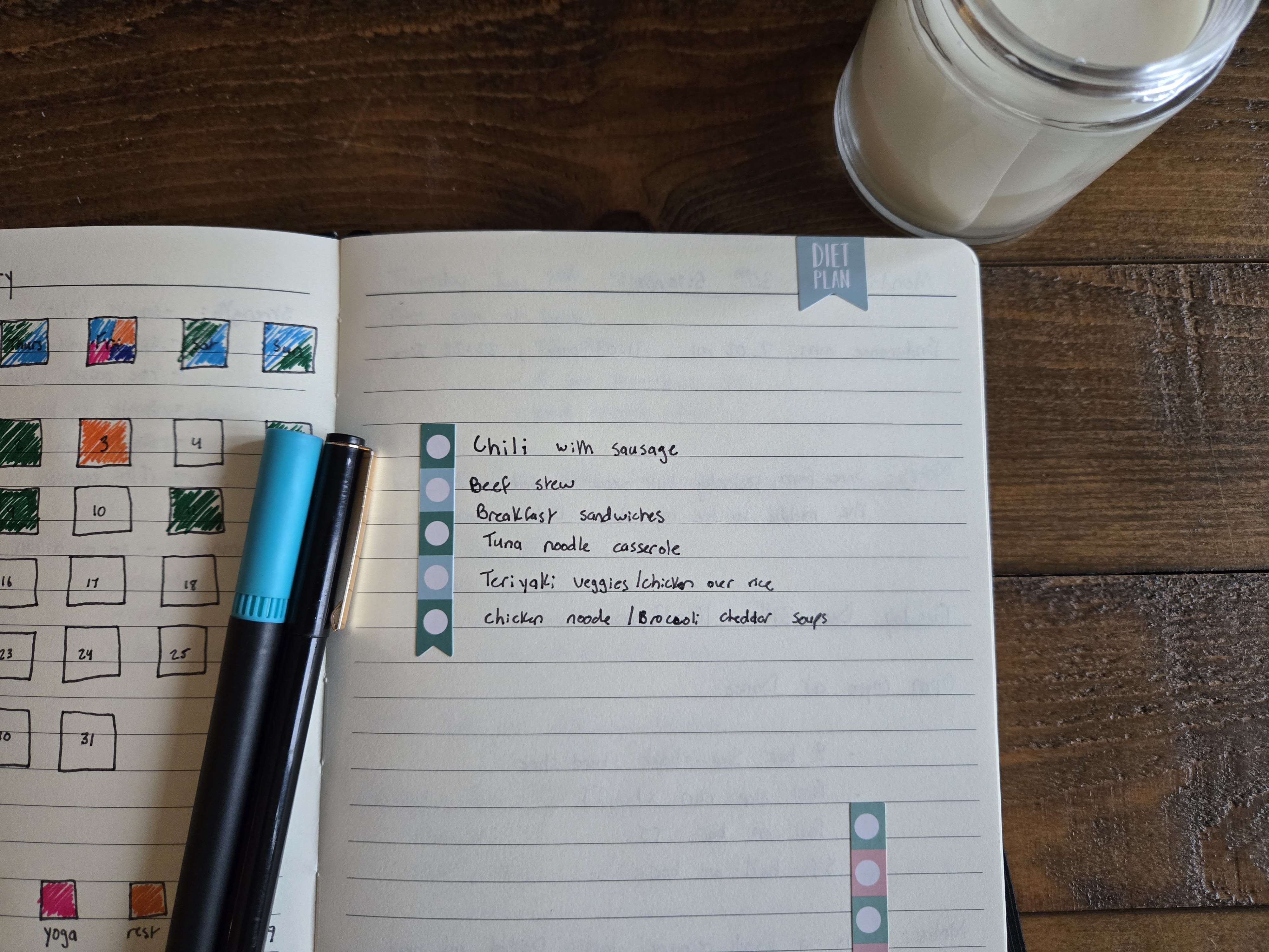 Set up a workout routine using BUJO
